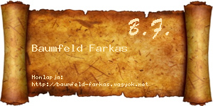 Baumfeld Farkas névjegykártya